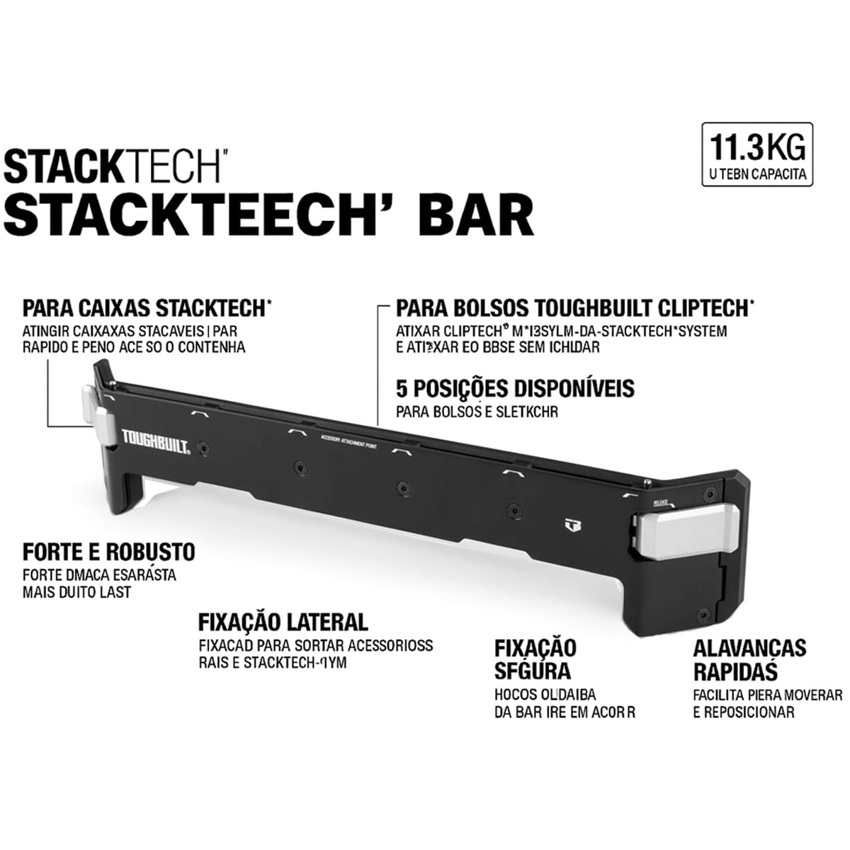Barra Organizadora TB-B1-A-30 StackTech ClipTech Aco Reforcado 11 kg Toughbuilt 81078_01